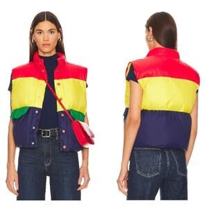 NWT MOTHER The Pillow Talk Tri Color Vest Stripe Building Blocks Women's Size XS